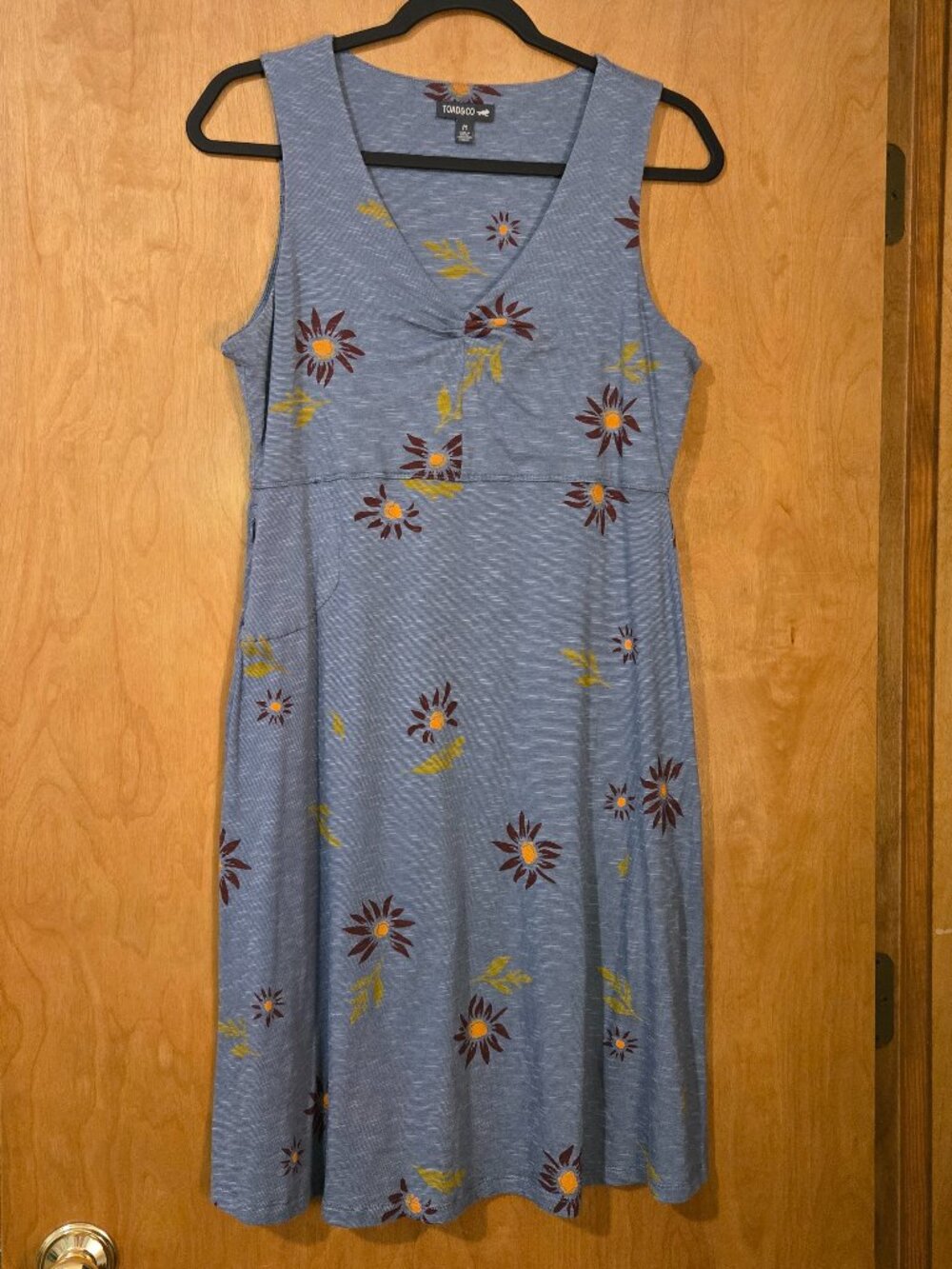 TOAD & CO Rosemarie Daisy Print Sleeveless Dress Cotton Granola Girl Medium